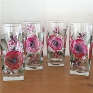 Highball Glasses set of four hand painted